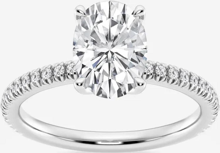 DS DESIGN INC. Z 14K 2.03LD .55MT D VS1, WHITE GOLD HIDDEN HAL LAB GROWN DIAMOND BRIDAL RING, IGIO CERTIFIED # LG 756514616