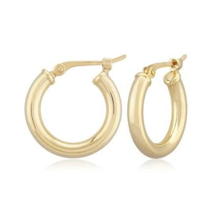 (Y) 14K 2.5MM HOOP, YELLOW GOLD PLAIN HOOPS 1.2 GRAMS