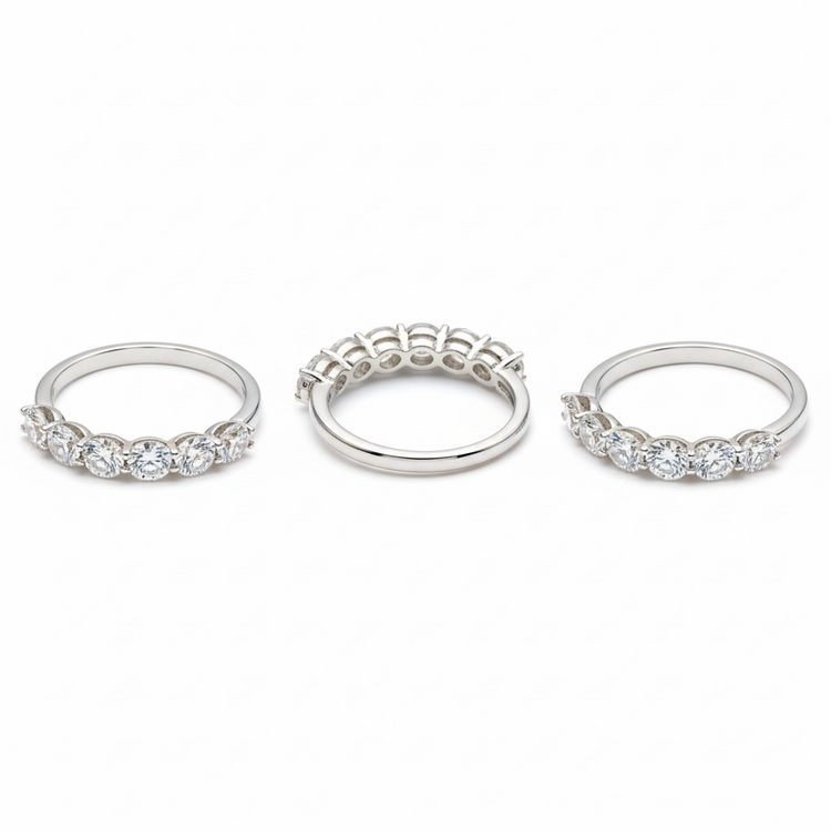 (M)14KW LAB 1.67CTW 7 ROUND LABGROWN DIAMONDS (E-F/VS IGI #14J830752501) SET IN 14K WHITE GOLD