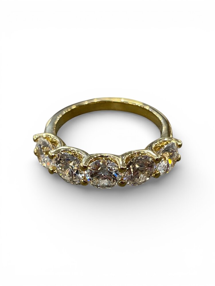 (M)14KY LAB 2.64CTW FIVE LABGROWN DIAMOND (E-F/VS 2.64CTW IGI# 14J839382504) SET IN 14K YELLOW GOLD