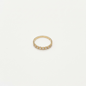 HJ NAMDAR 14KR DIA 0.24CTW 9 ROUND DIAMONDS BEZEL SET IN 14K ROSE GOLD BAND