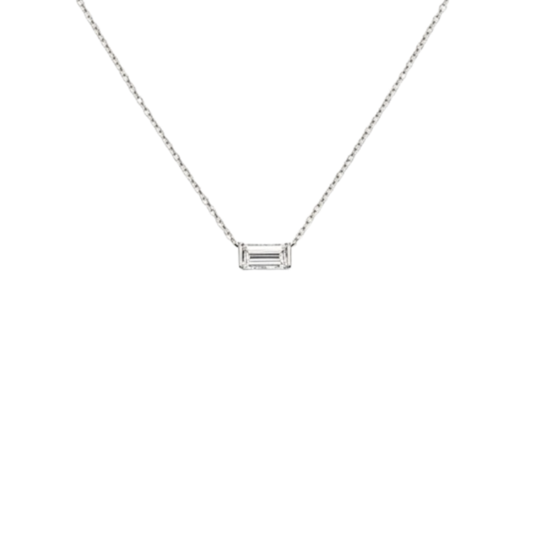 HJ NAMDAR 14KW DIA 0.70 EMERALD CUT DIAMOND (SI/G) SET IN HALF BEZEL PENDANT