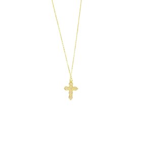 FJ KASHI (Y)14KY 1.03CT DIA. CROSS PENDANT 3.4MM 6 DIAMONDS 18” CABLE CHAIN