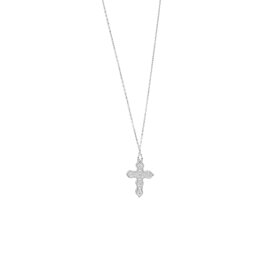 FJ KASHI (Y)14KW 1.00CT DIA. CROSS PENDANT 3.4MM 6 DIAMOND 18” CABLE CHAIN