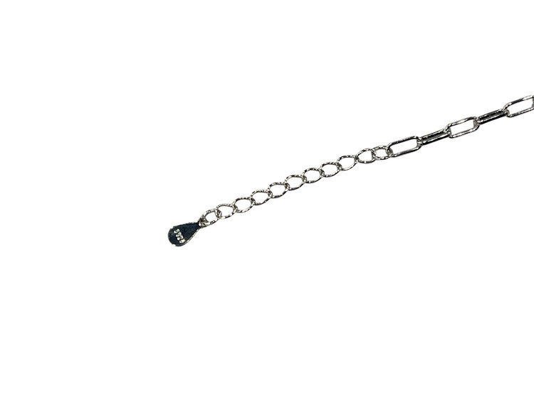 DIAMOND TRADERS INTERNATIONAL (Y) 925 CLOVER 0.12CTW LG E/VVS2 LAB GROWN PAPERCLIP LINK BRACELET WITH ADJUSTABLE SECTION 6.5-7.5 LENGTH