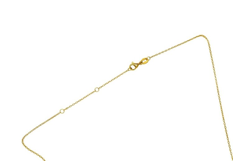 GLOBAL LIQUIDATORS (Y)925 0.85CT MOISSANITE EMERALD CUT BEZEL SET ON SILVER GOLD PLATED CABLE CHAIN 18” LONG