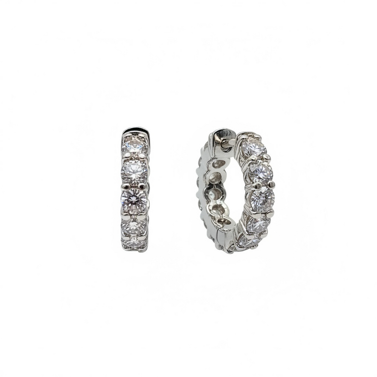 FJ KASHI (Y)14KW 1.47CTW DIA G/SI QUALITY 10 DIAMOND 3.3MM WIDE HUGGIE EARRINGS