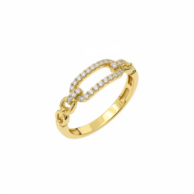 (Y)14KY .10CT DIA LINK DIAMOND CHAIN YELLOW GOLD RING