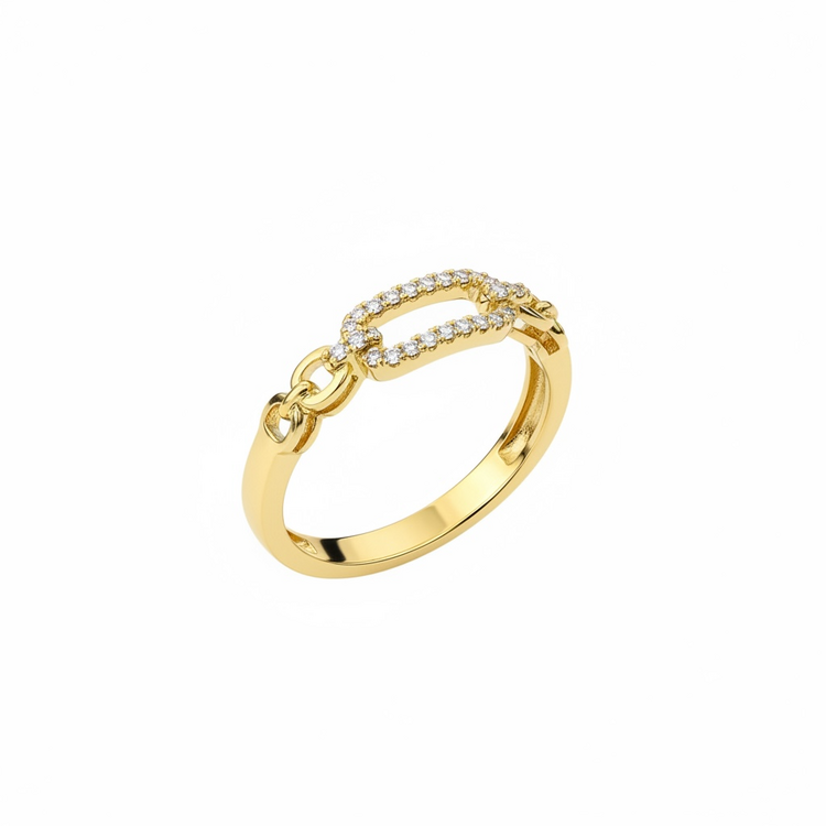 (Y)14KY .10CT DIA LINK DIAMOND CHAIN YELLOW GOLD RING
