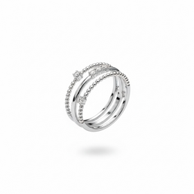 (Y)14KW .20CTW 3 ROW DIAMOND FASHION WHITE GOLD BAND