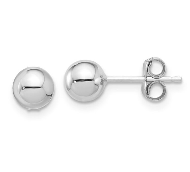 (Y)925 6MM BALL STUD STERLING SILVER STUD EARRINGS