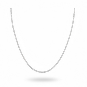 UNIQUE (Y)14KW LG 7.00CTW LAB GROWN TENNIS 16” LONG WHITE GOLD NECKLACE