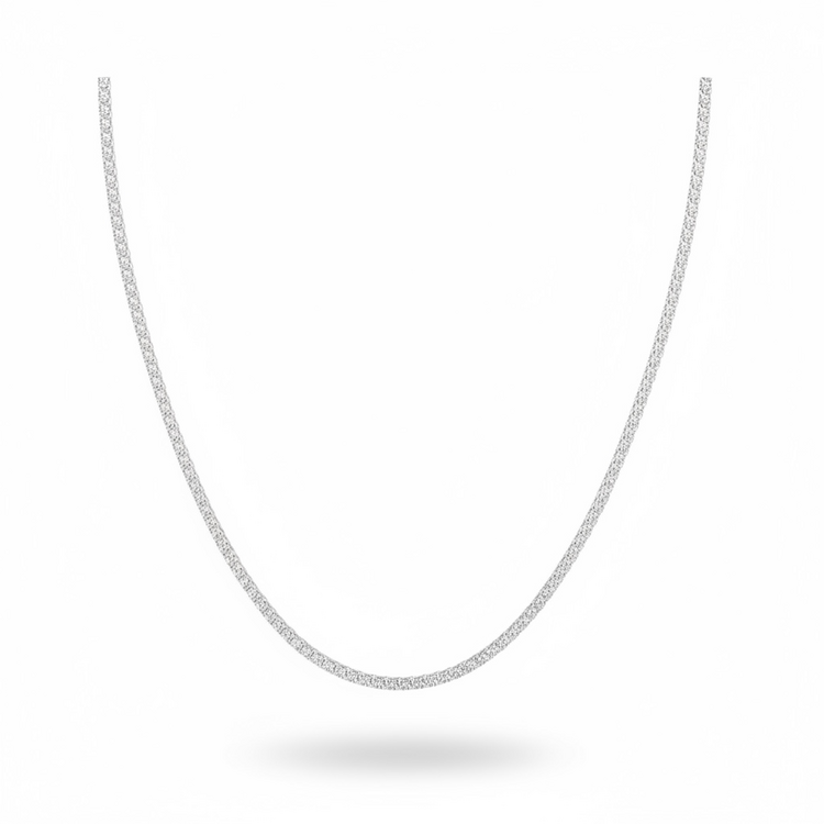 UNIQUE (Y)14KW LG 7.00CTW LAB GROWN TENNIS 16” LONG WHITE GOLD NECKLACE
