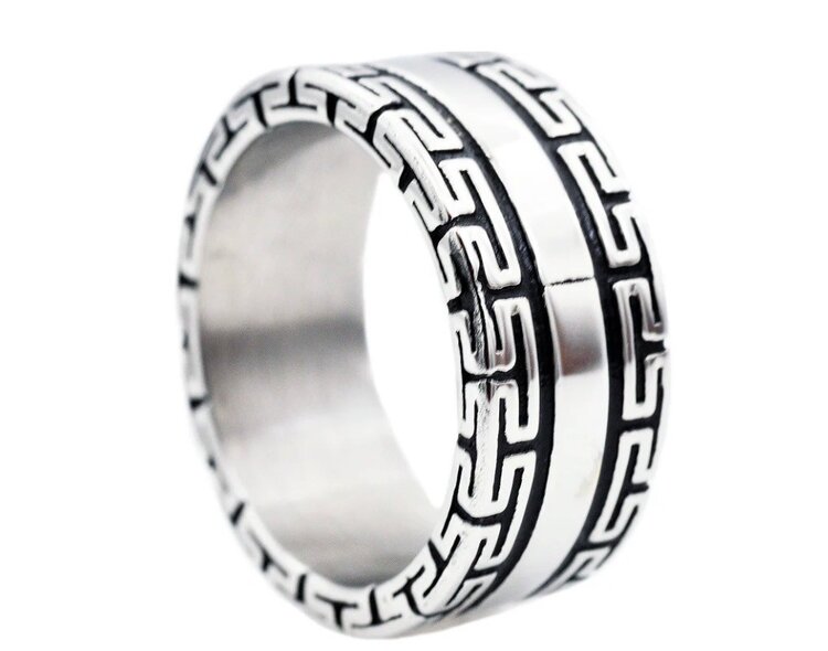 BLACKJACK (Y)BJ GREEK KEY TUNGSTEN BAND