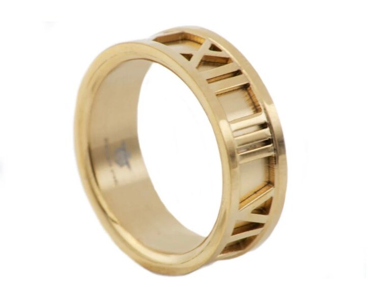 BLACKJACK (Y)BJ ROMAN NUMERAL YELLOW TUNGSTEN BAND