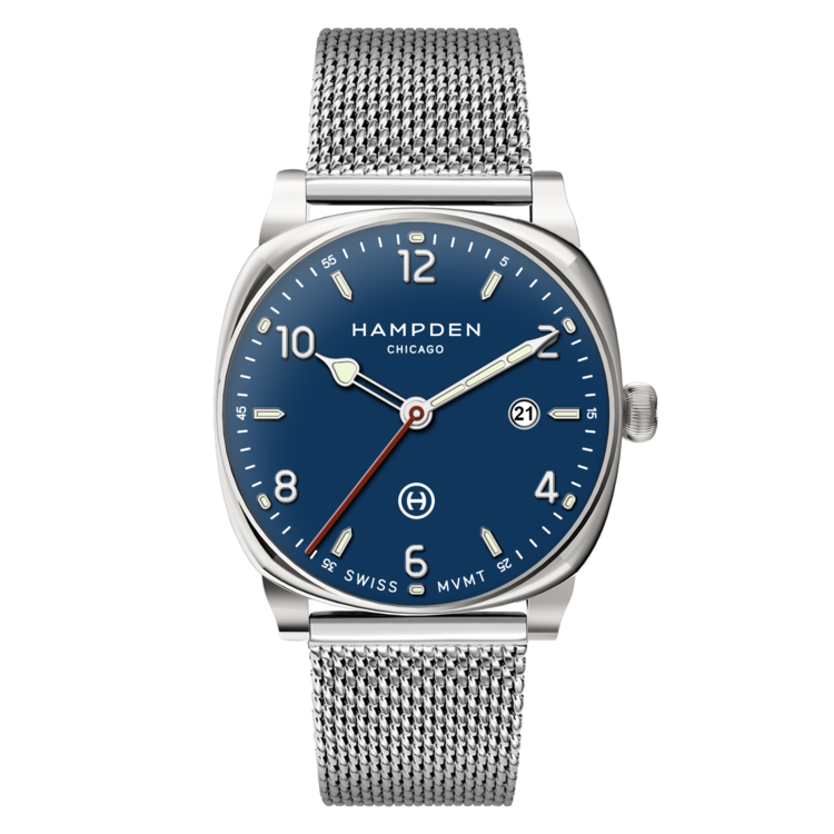 HAMPDEN WATCH HAMPDEN WATCH, MODEL 2: ALGREN NAVY ALL STEEL, SWISS QUARTZ, SAPPHIRE CRYSTAL