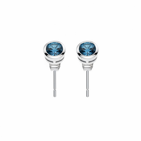 RYAN GEMS INC (Y)14KW .76CTW DIA BLUE DIAMOND MARTINI SET 3 PRONG WHITE GOLD STUD EARRINGS