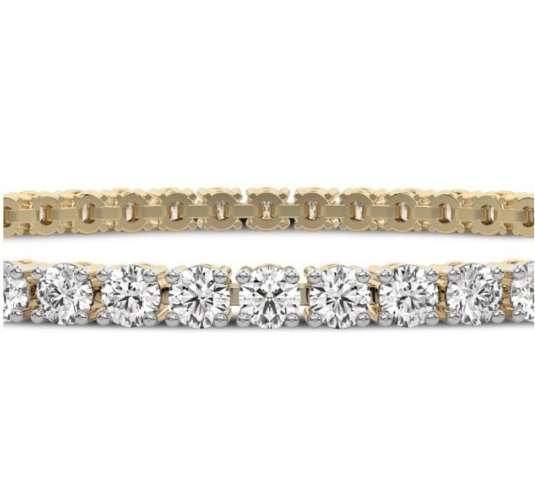 (Y)14KY LG 5TDW E-F/VS  69 LAB GROWN DIAMOND TENNIS YELLOW GOLD BRACELET IGI CERTIFIED 73J3833724