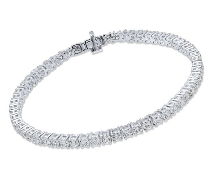 (Y)14KW LG 3TDW E-F/VS  202 LAB GROWN DIAMOND TENNIS WHITE GOLD BRACELET