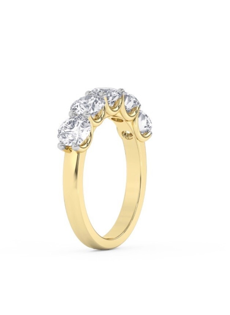 (Y)14KY LG 2.5TDW E-F/VS 5 LAB GROWN DIAMOND SHARED PRONG YELLOW GOLD RING