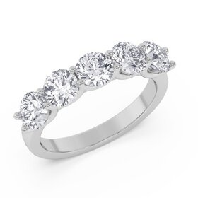 (Y)14KW LG 3.0TDW E-F/VS 5 LAB GROWN DIAMOND SHARED PRONG WHITE GOLD RING