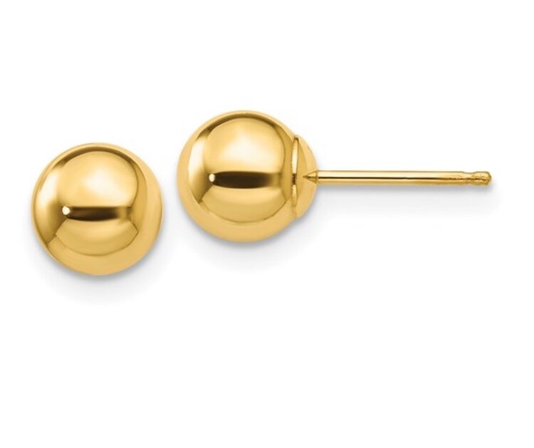 (Y)14KY 4MM BALL POST YELLOW GOLD STUD EARRINGS