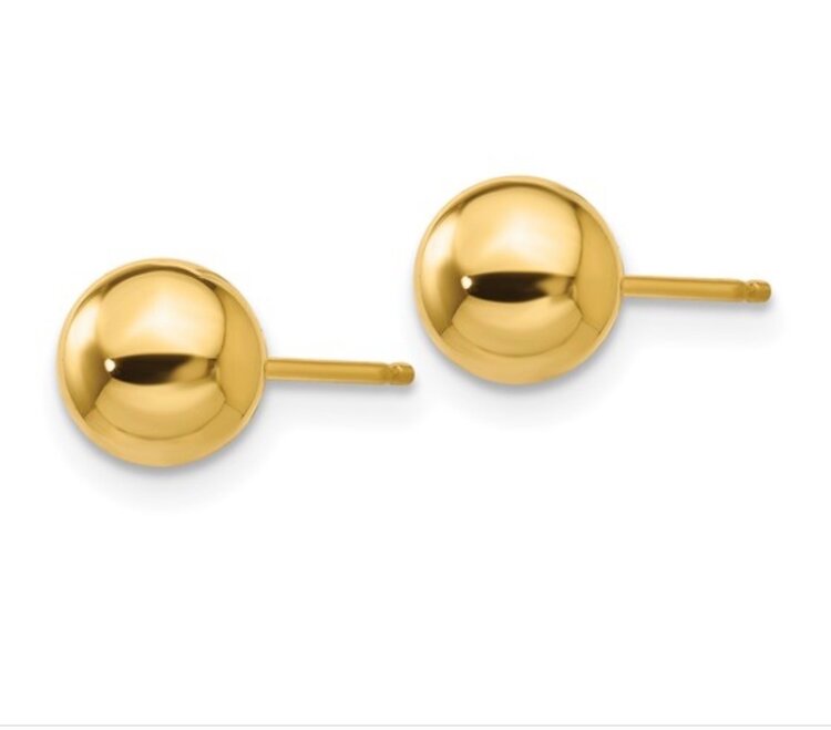 (Y)14KY 4MM BALL POST YELLOW GOLD STUD EARRINGS