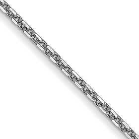 (Y)14KW DC CABLE .95MM THICK DIAMOND CUT CABLE 18” LONG WHITE GOLD CHAIN