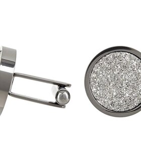 BLACKJACK (Y)BJ DRUZI QUARTZ SILVER COLOR STEEL CUFF LINKS