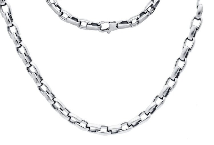 BLACKJACK (Y)BJ STEEL HORSE SHOE BRUSHED & POLISHED STYLE LINK 24” LONG CHAIN