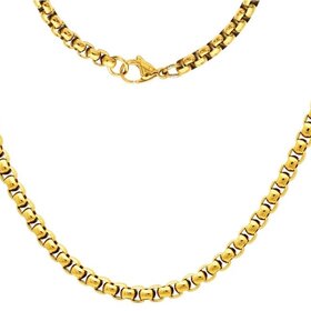 BLACKJACK (Y)BJ YSTEEL BOX ROUNDED STYLE CHAIN YELLOW PLATED 24” LONG