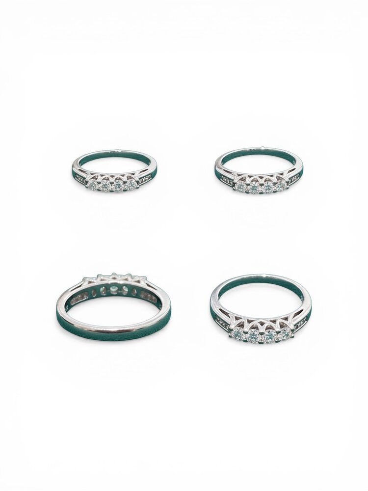 (X)14K DIA 10 ROUND NATURAL DIAMOND (I/I1 .30CTW) BAND SET IN 14K WHITE GOLD