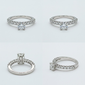 (X)14K DIA NATURAL DIAMOND (I/I1 1.27 CTW GSI CERTIFICATION #0671000115-SOLD WITH NO PAPER CERTIFICATION) WITH NATURAL SAPPHIRE (A .28CTW) SET IN 14K WHITE GOLD BAND