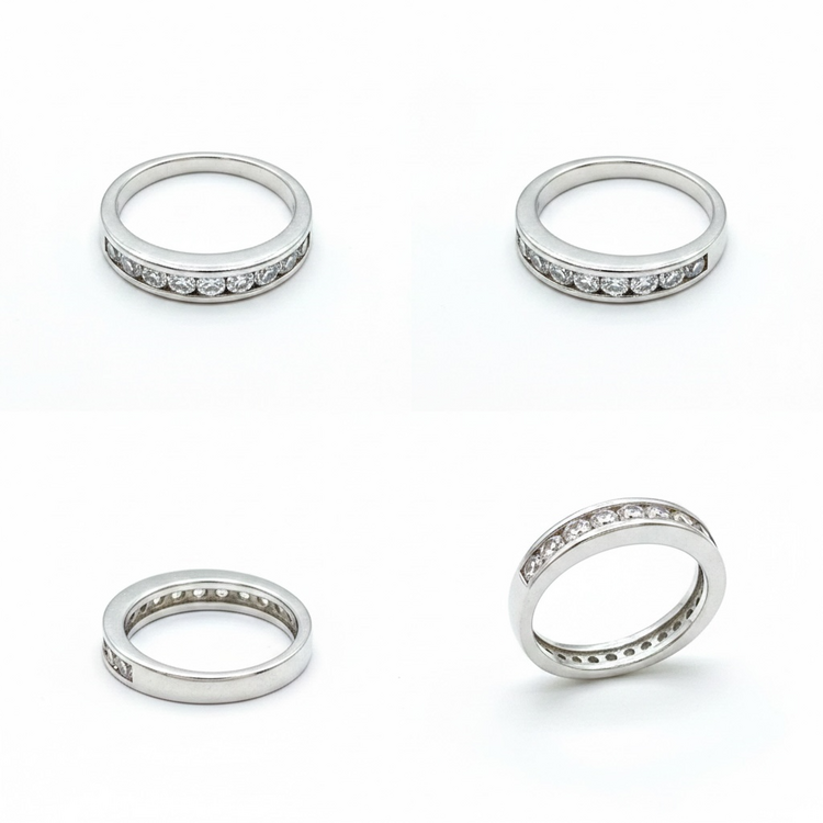 (X)14K DIA NATURAL DIAMOND (H/I1 .50CTW) CHANNEL SET BAND IN 14K WHITE GOLD