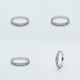 (X)14K DIA NATURAL DIAMOND (G/SI1 .50CTW) MILGRAIN CHANNEL SET BAND IN 14K WHITE GOLD