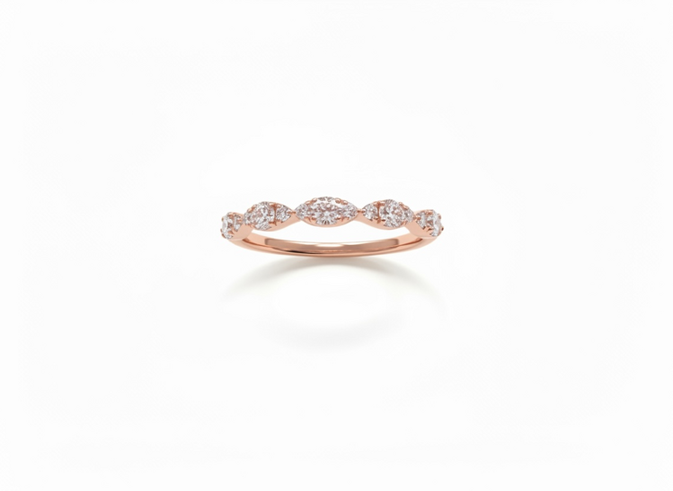 HJ NAMDAR (Y)14KR .35CT PETIT STACKABLE DIAMOND BAND