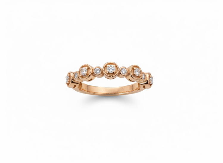 HJ NAMDAR (Y)14KR .20DIA PRONG & BEZEL SET DIAMOND BAND