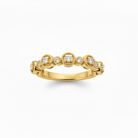 HJ NAMDAR (Y)14KY .20DIA PRONG & BEZEL SET DIAMOND BAND