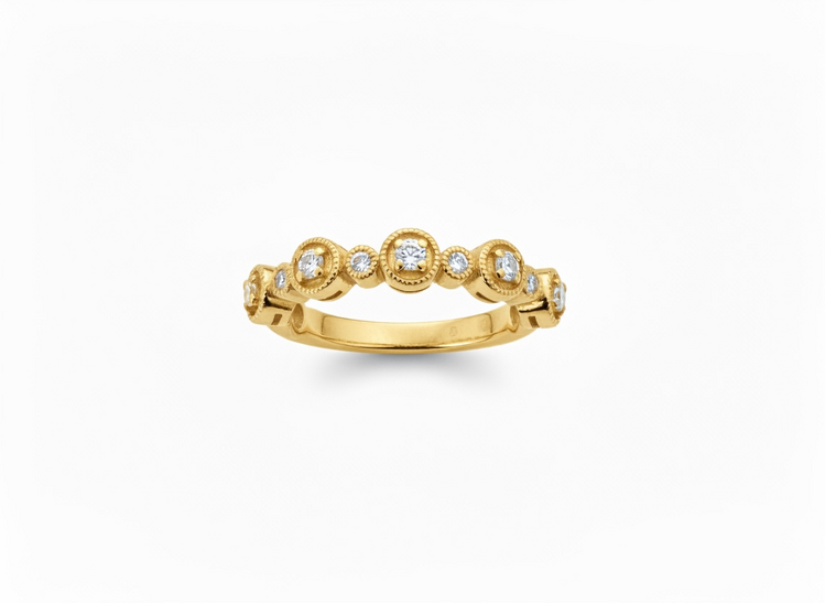 HJ NAMDAR (Y)14KY .20DIA PRONG & BEZEL SET DIAMOND BAND