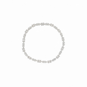 DIAMOND TRADERS INTERNATIONAL (Y)10KW 6.0CT LB DIA ALTERNATING EMERALD AND PEAR LAB DIAMOND BRACELET