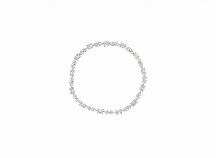 DIAMOND TRADERS INTERNATIONAL (Y)10KW 6.0CT LB DIA ALTERNATING EMERALD AND PEAR LAB DIAMOND BRACELET