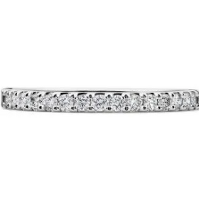 (Y) 14K .27CT G SI1 BAND , DIAMOND (G/SI .27CTW - 15 ROUND) SET IN 14K WHITE GOLD FRENCH SETTING,  NATURAL DIAMONDS
