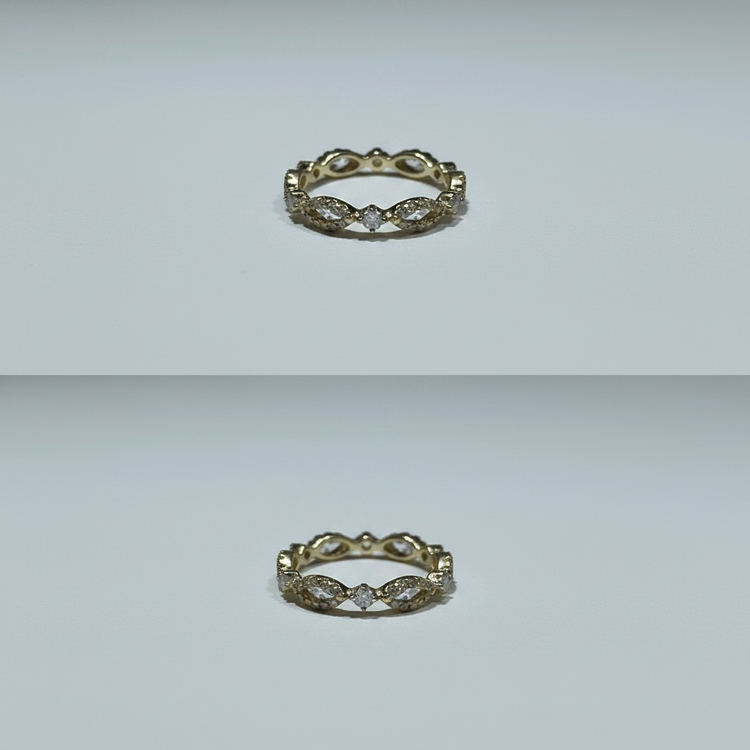 (Y)14K .13CTW G/SI 11 ROUND NATURAL DIAMOND (G/SI .13CTW) SET INTO 14K YELLOW GOLD STACKABLE RING