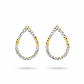 (Y)14KY 0.17 DIA TEARDROP DIAMOND JACKET GOLD EARRING