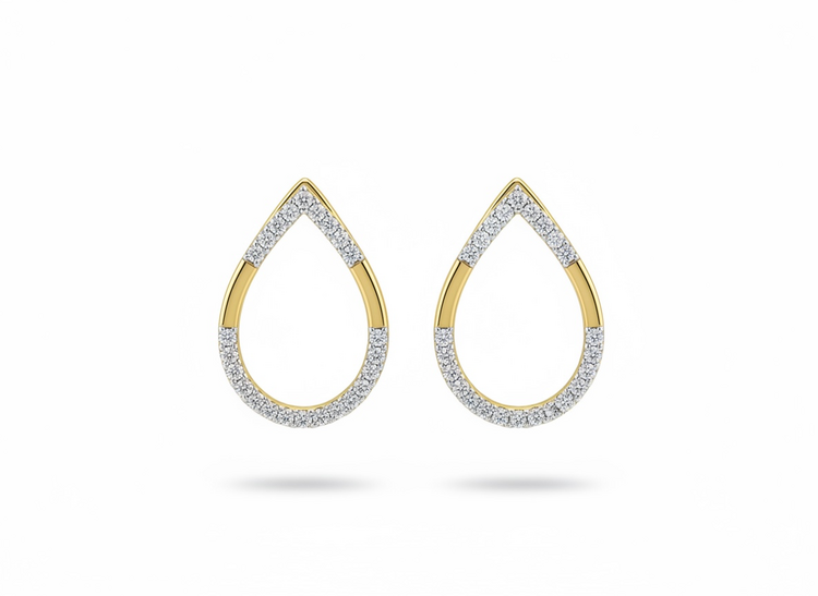 (Y)14KY 0.17 DIA TEARDROP DIAMOND JACKET GOLD EARRING