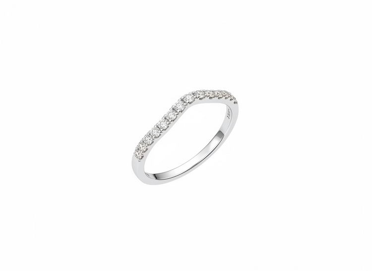 HJ NAMDAR (Y)14KW 0.38 DIA CURVED 15 STONE DIAMOND BAND
