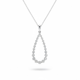 DIAMOND TRADERS INTERNATIONAL (R)10KW 1.0CT LAB TEARDROP LAB DIAMOND NECKLACE