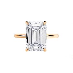 (Z) 14K 5.14CT LAB E VS1 , YELLOW GOLD SOLITAIRE LAB GROWN DIAMOND BRIDAL RING,  EMERALD CUT, IGI CERTIFIED # LG19508486