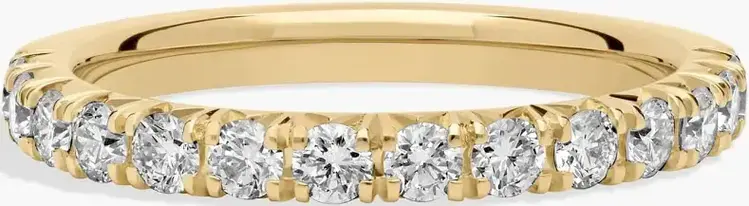 (Z) 14K .40CT SI1 G BAND , YELLOW GOLD NATURAL DIAMOND FRENCH SET BAND