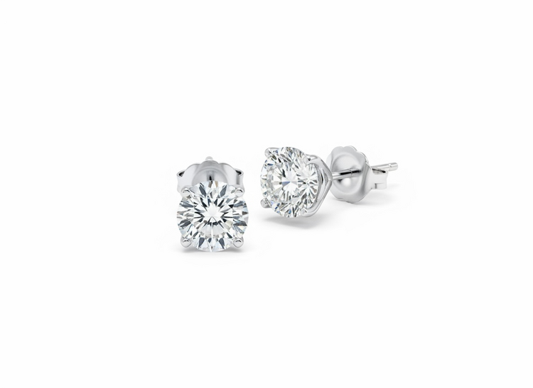 DS DESIGN INC. (Y)14KW 2.1LG PRONG MARTINI LAB GROWN DIAMOND STUDS